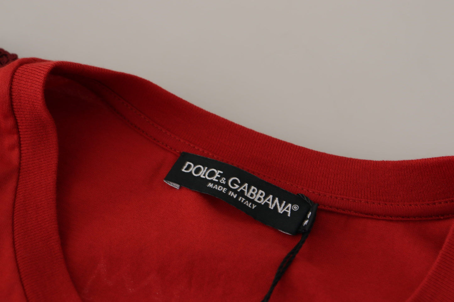 Dolce & Gabbana Red Amor Vincit Omnia Crewneck T-shirt Dolce & Gabbana