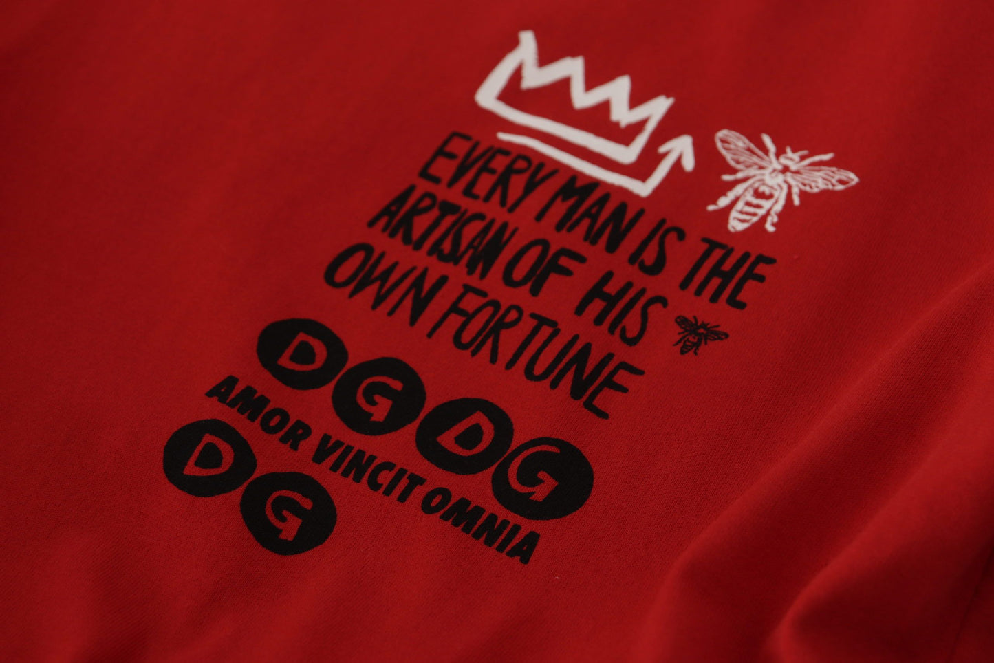 Dolce & Gabbana Red Amor Vincit Omnia Crewneck T-shirt Dolce & Gabbana
