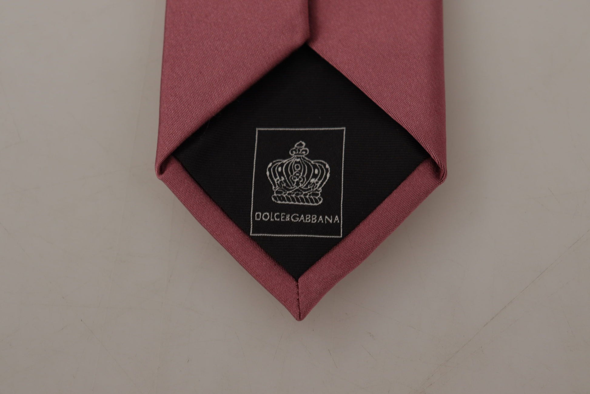 Dolce & Gabbana Pink Solid Print Silk Adjustable Necktie Accessory Tie Dolce & Gabbana