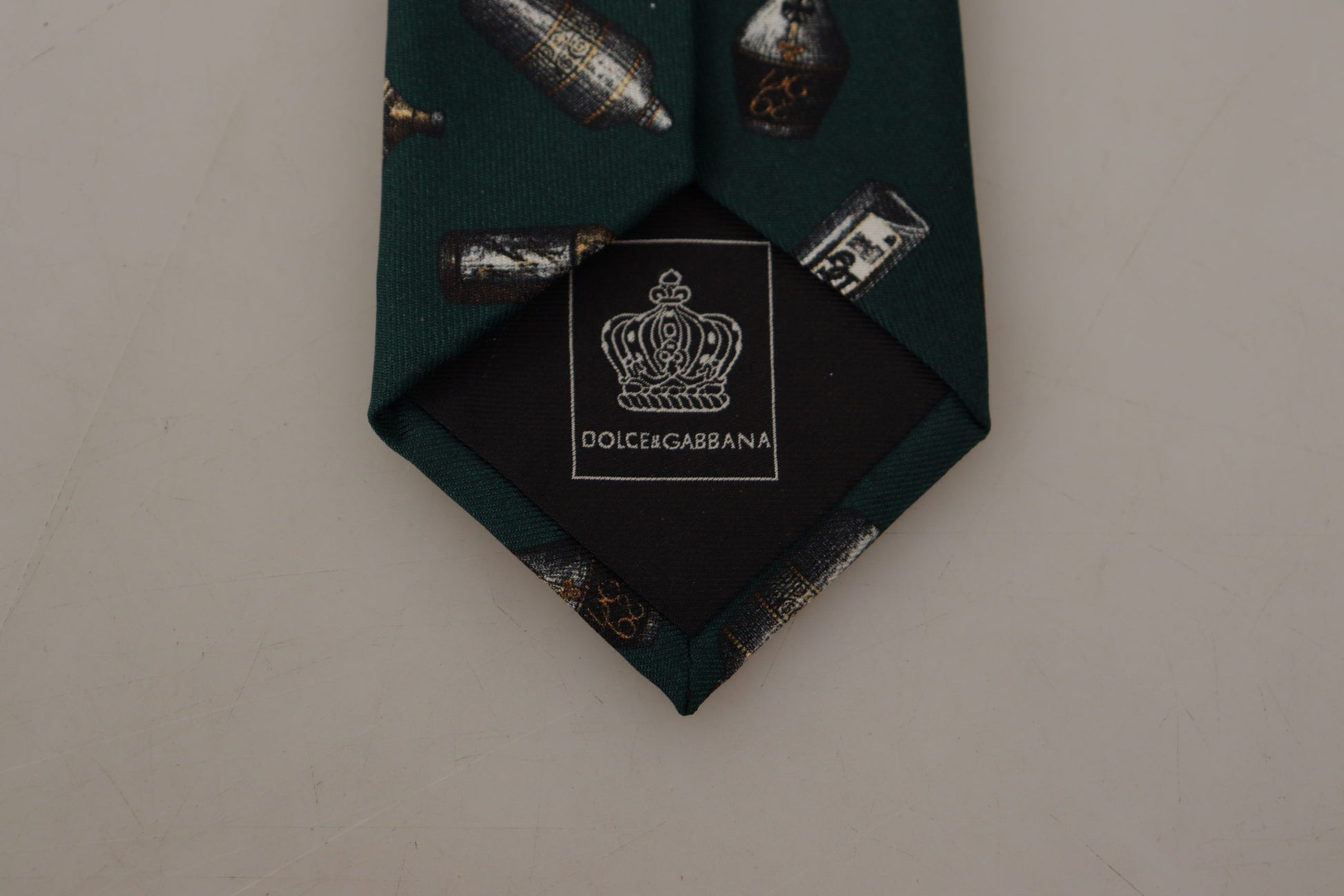 Dolce & Gabbana Black Bottle Fantasy Print Silk Adjustable Accessory Tie Dolce & Gabbana