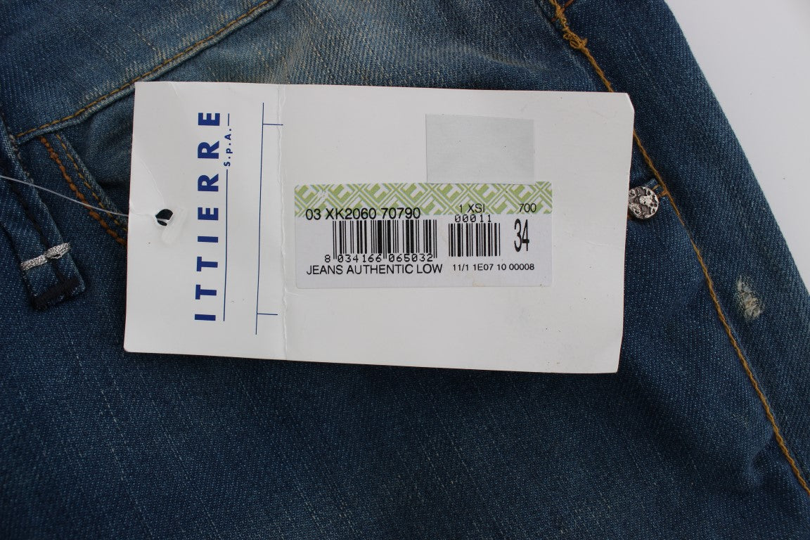 Acht Blue Wash Denim Cotton Stretch Baggy Fit Jeans Acht