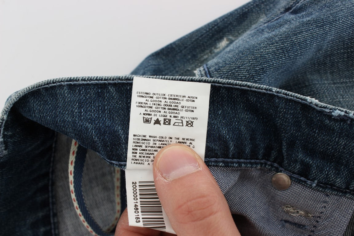 Acht Blue Wash Cotton Denim Regular Fit Jeans Acht