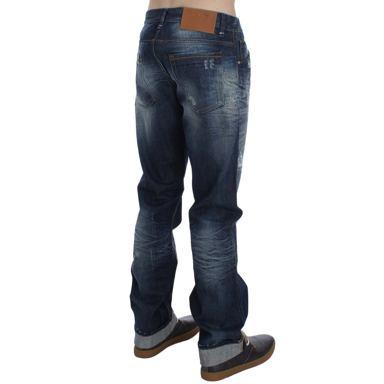 Acht Blue Wash Cotton Denim Regular Fit Jeans Acht