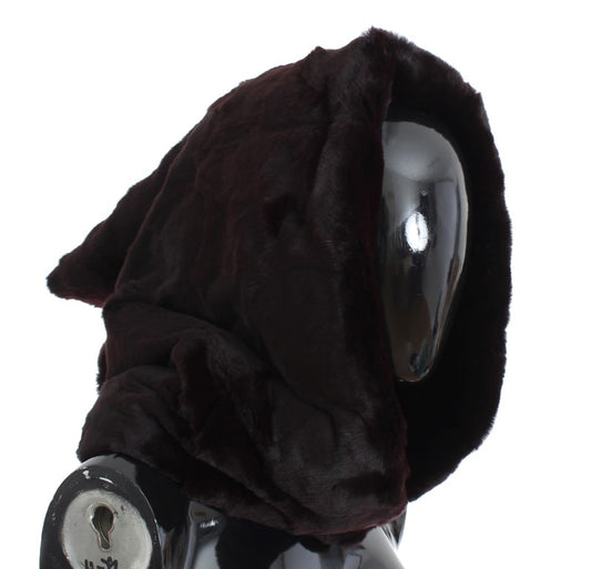 Dolce & Gabbana Purple Weasel Fur Crochet Hood Scarf Hat Dolce & Gabbana
