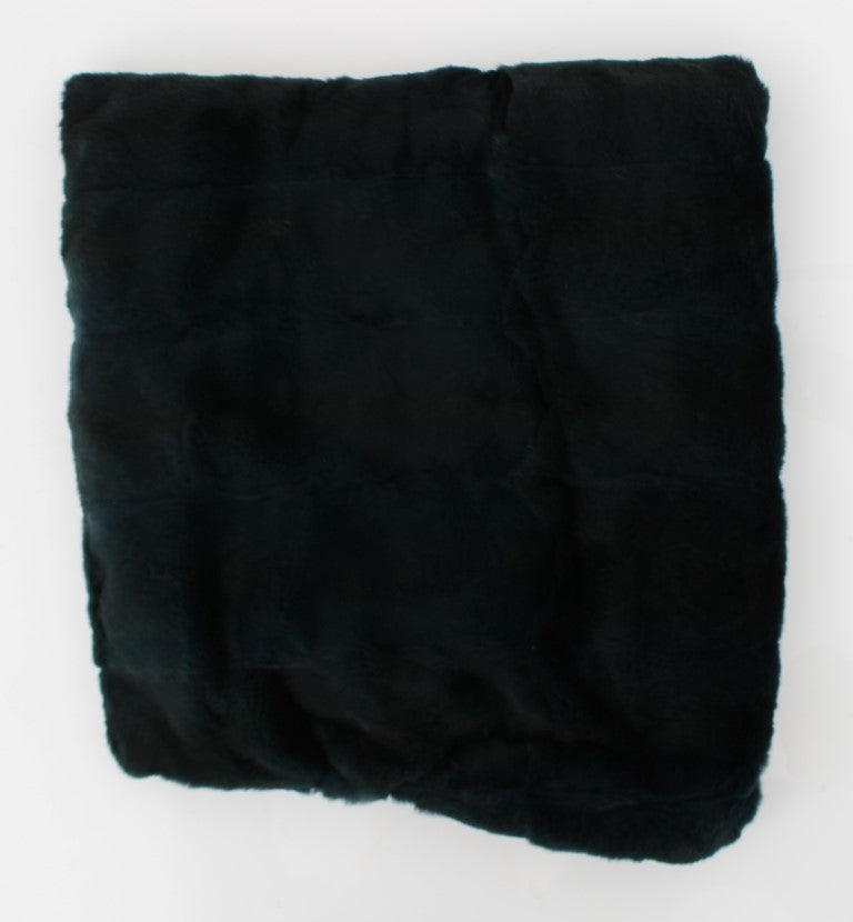 Dolce & Gabbana Green Weasel Fur Crochet Hood Scarf Hat Dolce & Gabbana