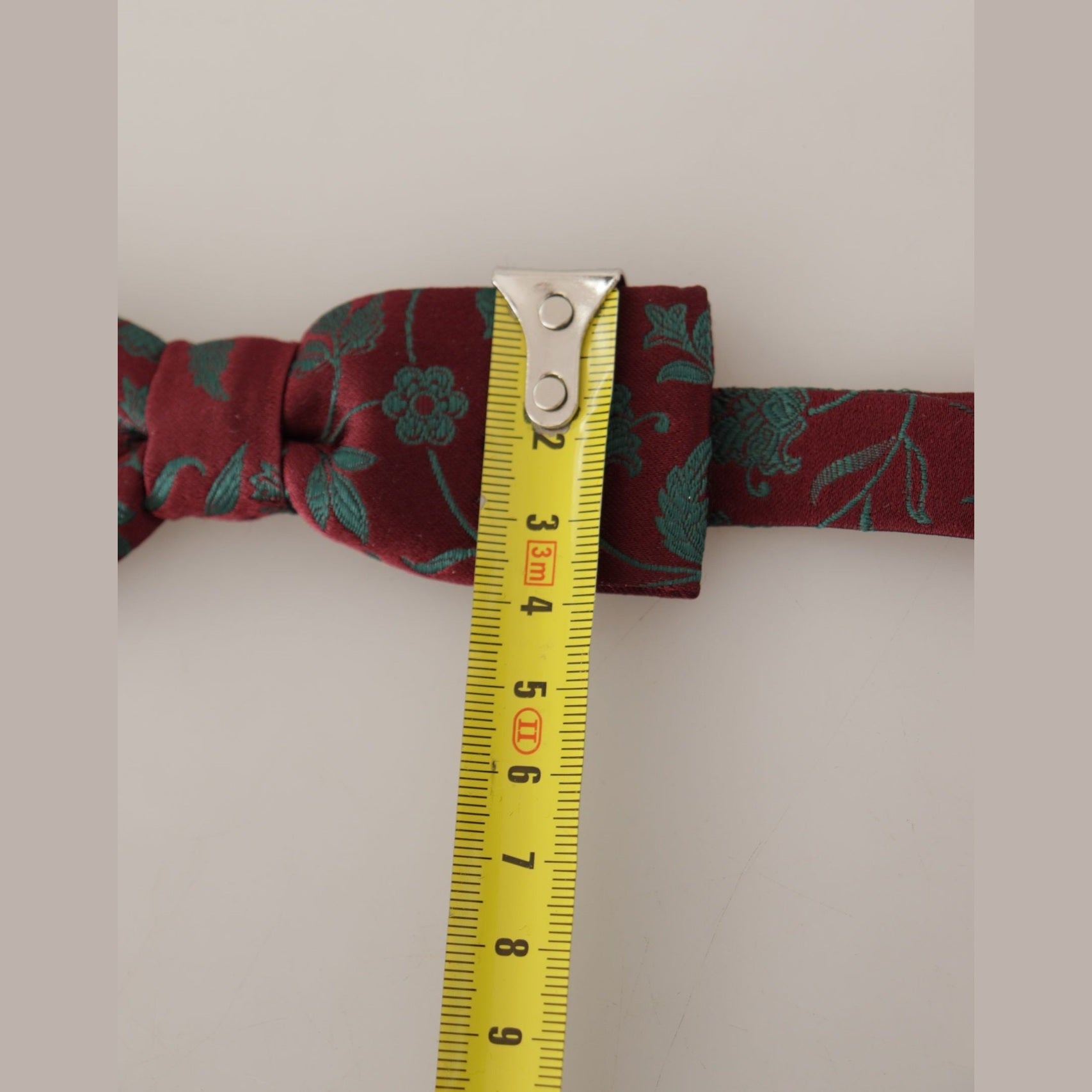 Dolce & Gabbana Maroon Pattern Adjustable Neck Papillon Bow Tie