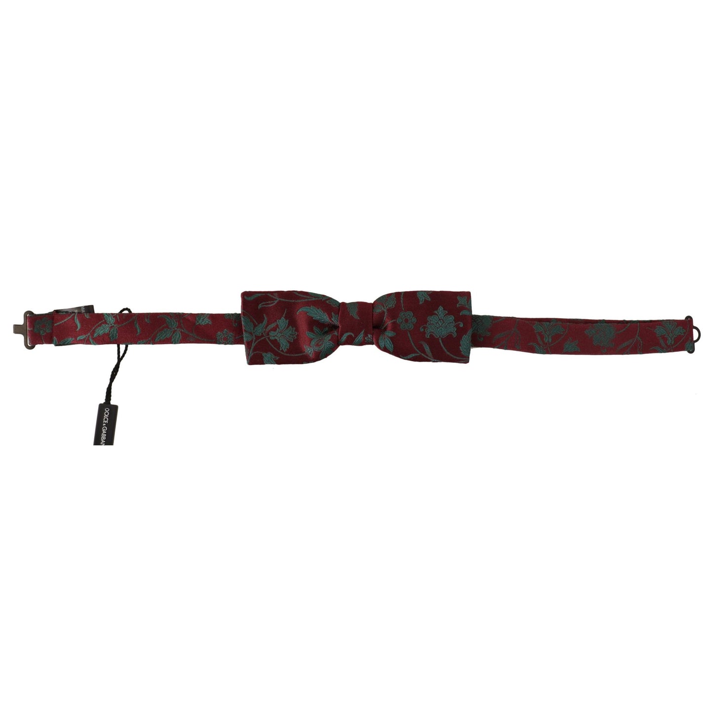 Dolce & Gabbana Maroon Pattern Adjustable Neck Papillon Bow Tie