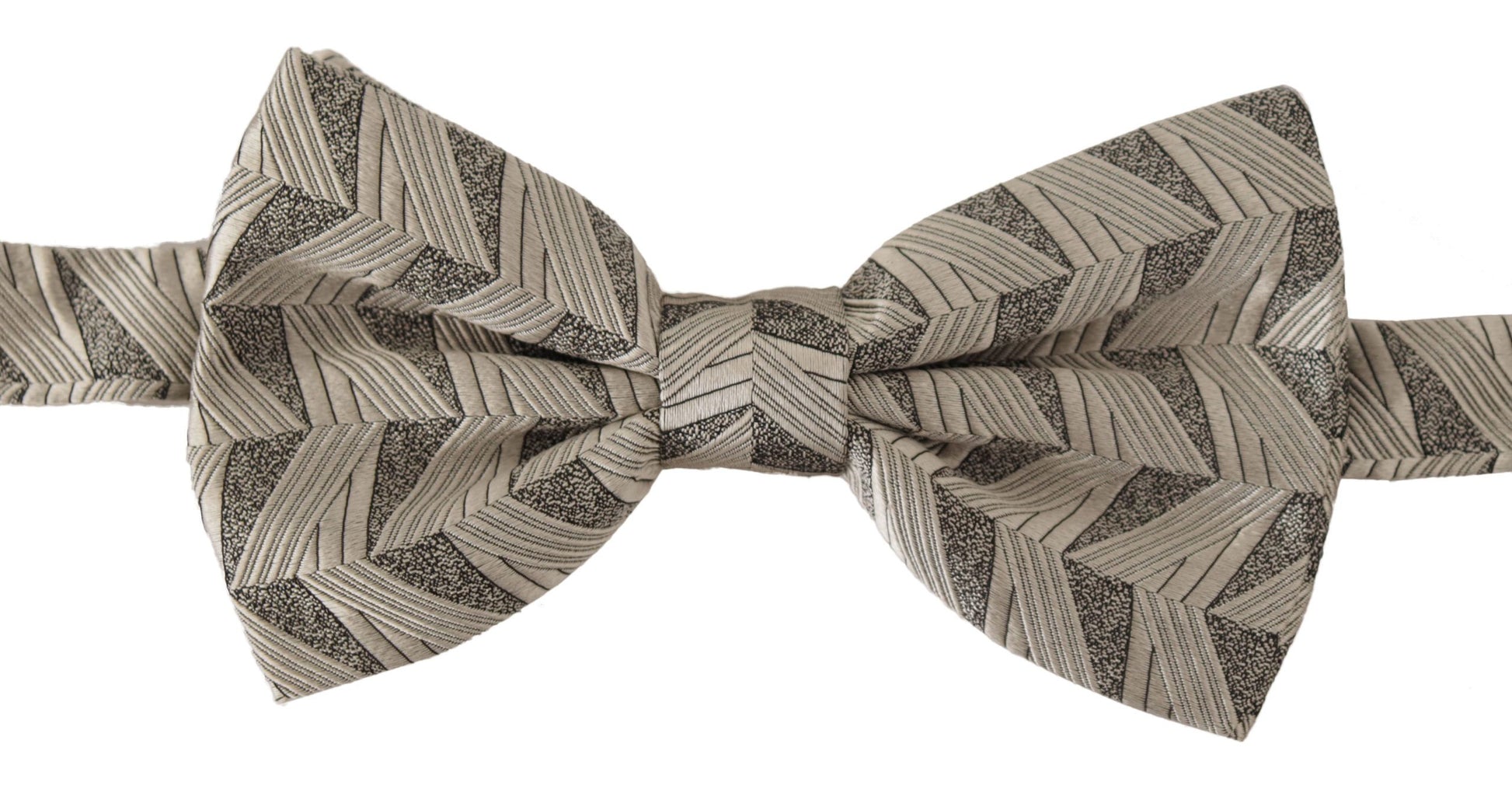 Dolce & Gabbana Gray 100% Silk Adjustable Neck Papillon Bow Tie Dolce & Gabbana