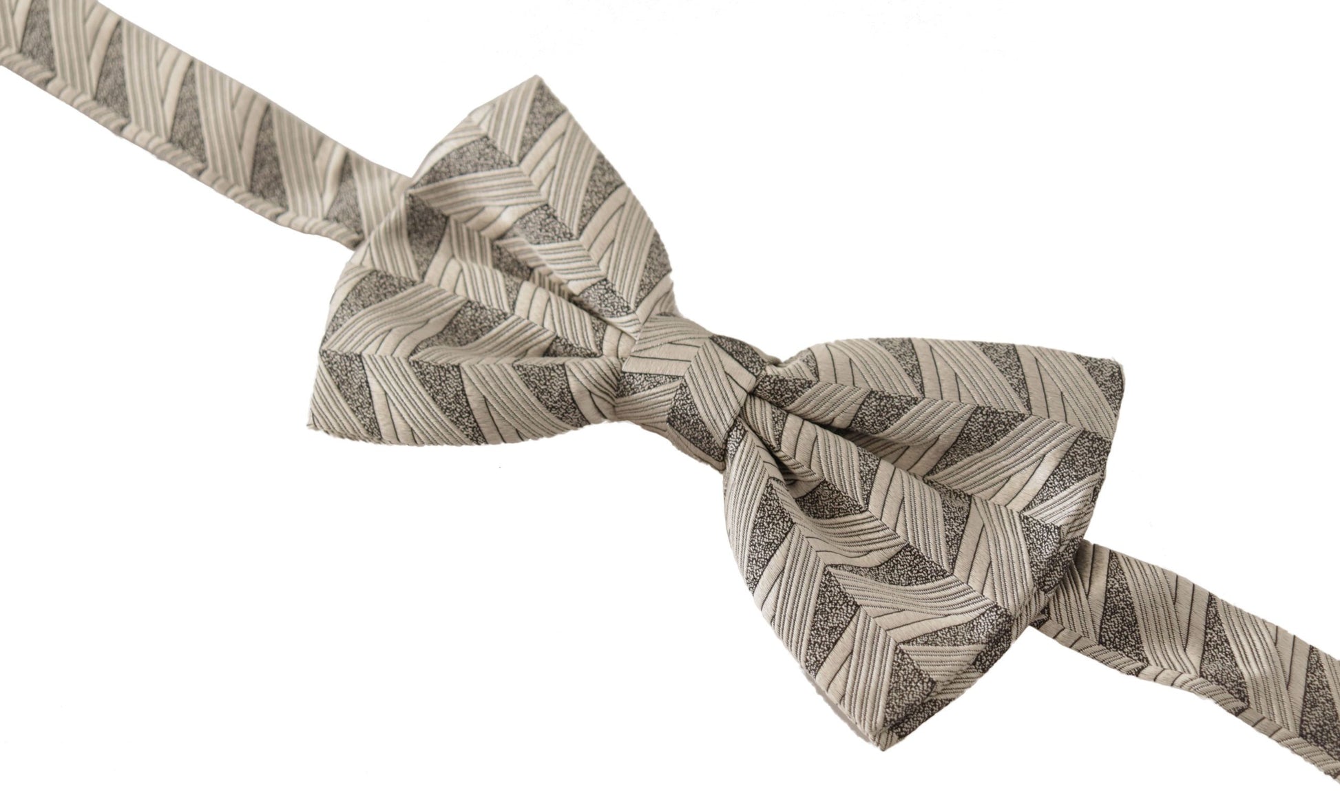 Dolce & Gabbana Gray 100% Silk Adjustable Neck Papillon Bow Tie Dolce & Gabbana