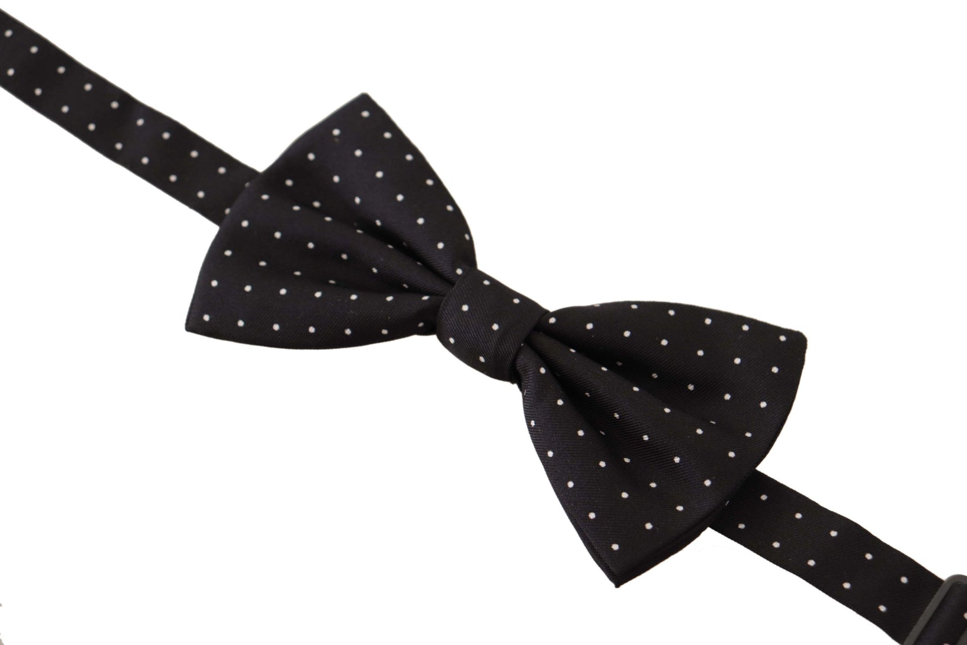 Dolce & Gabbana Black White Polka Dot 100% Silk Neck Papillon Tie Dolce & Gabbana