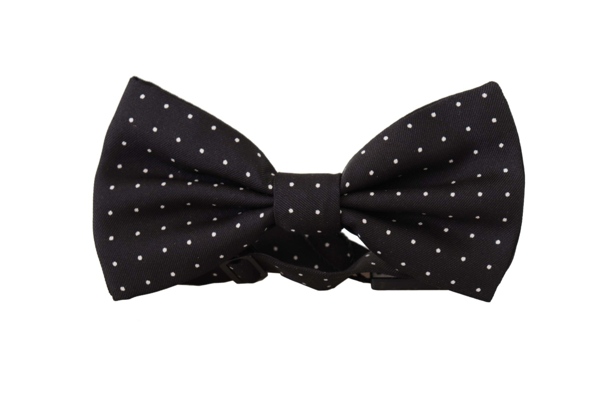 Dolce & Gabbana Black White Polka Dot 100% Silk Neck Papillon Tie Dolce & Gabbana
