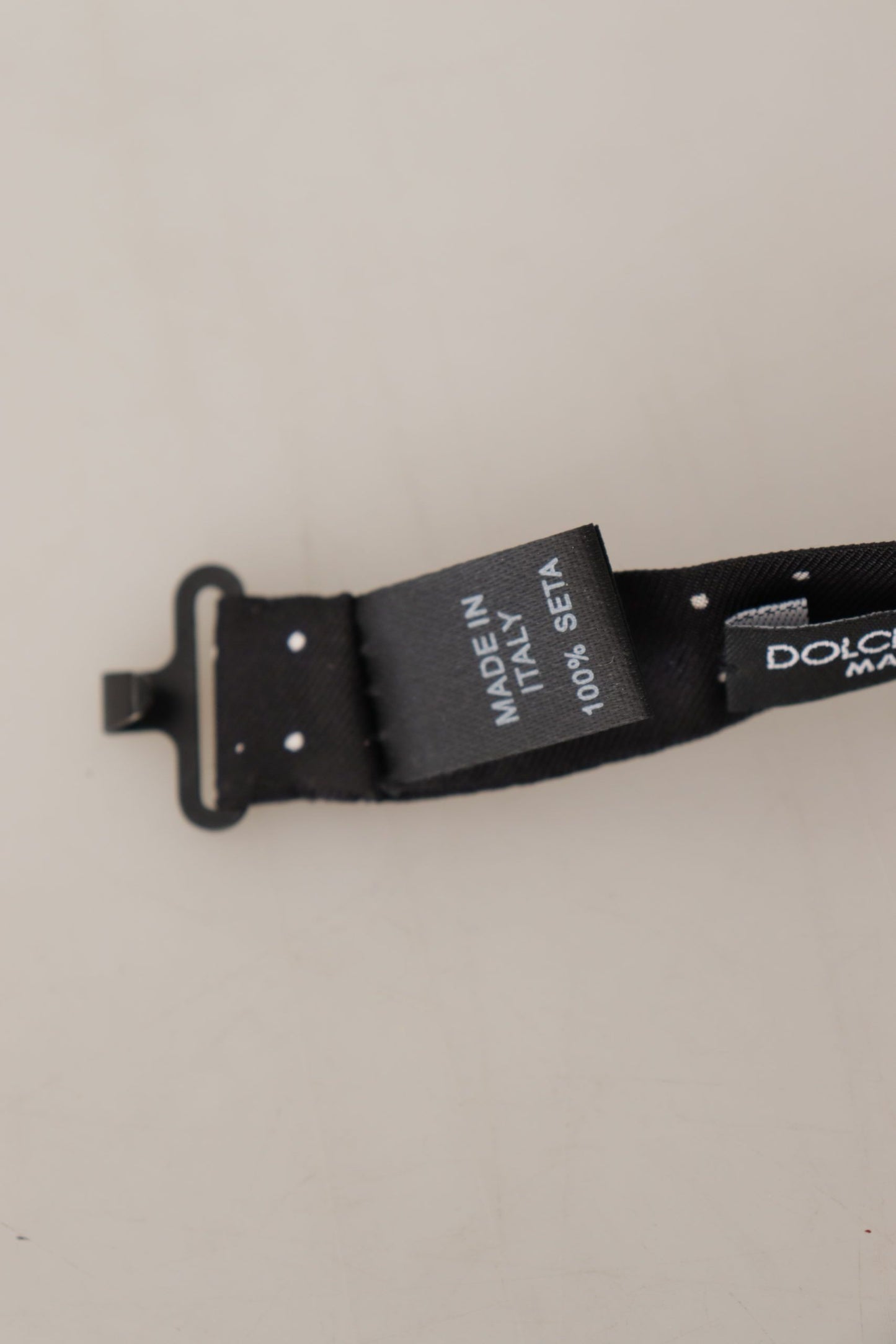 Dolce & Gabbana Black White Polka Dot 100% Silk Neck Papillon Tie Dolce & Gabbana