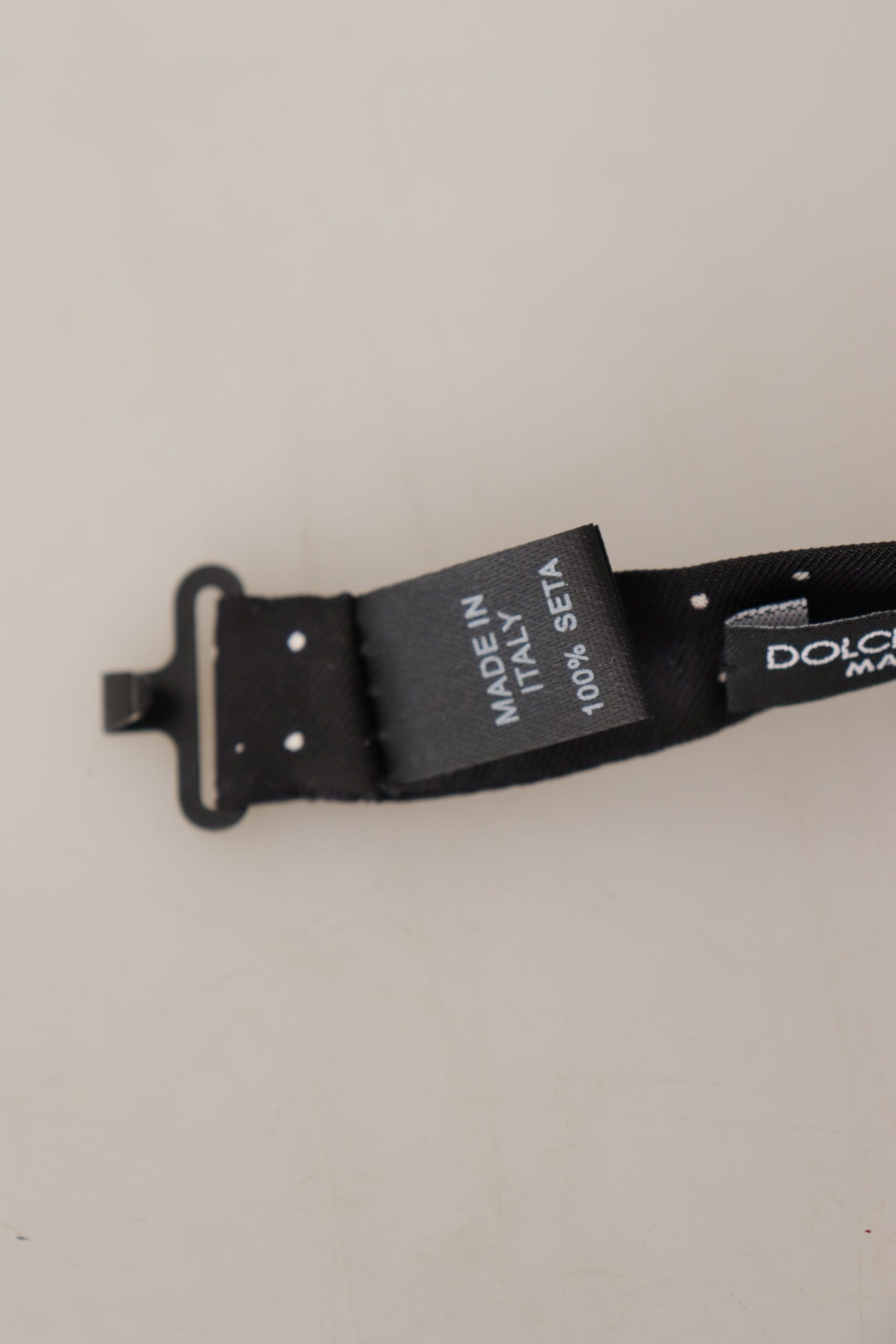 Dolce & Gabbana Black White Polka Dot 100% Silk Neck Papillon Tie Dolce & Gabbana