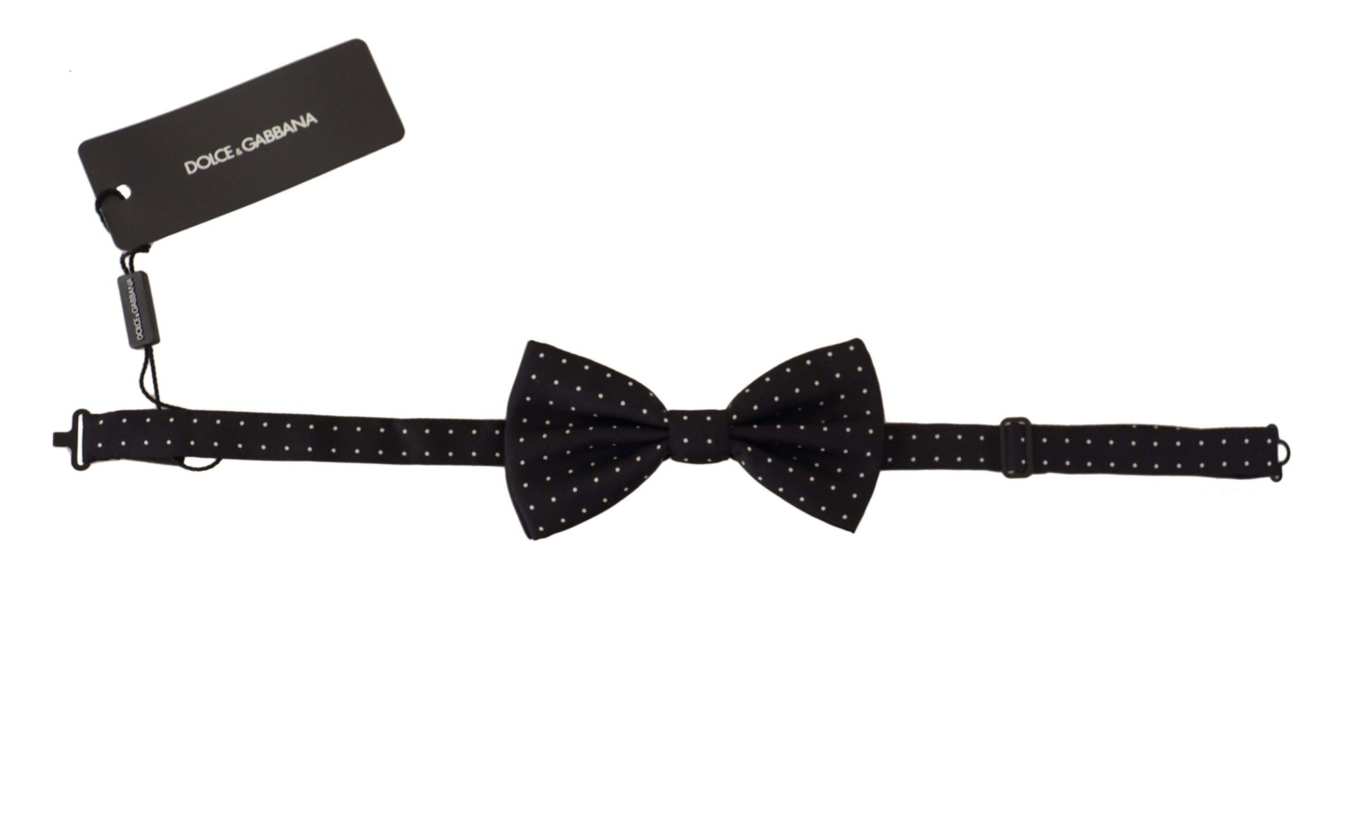 Dolce & Gabbana Black White Polka Dot 100% Silk Neck Papillon Tie Dolce & Gabbana