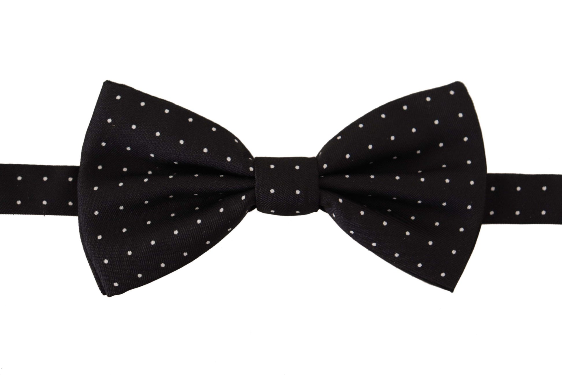 Dolce & Gabbana Black White Polka Dot 100% Silk Neck Papillon Tie Dolce & Gabbana
