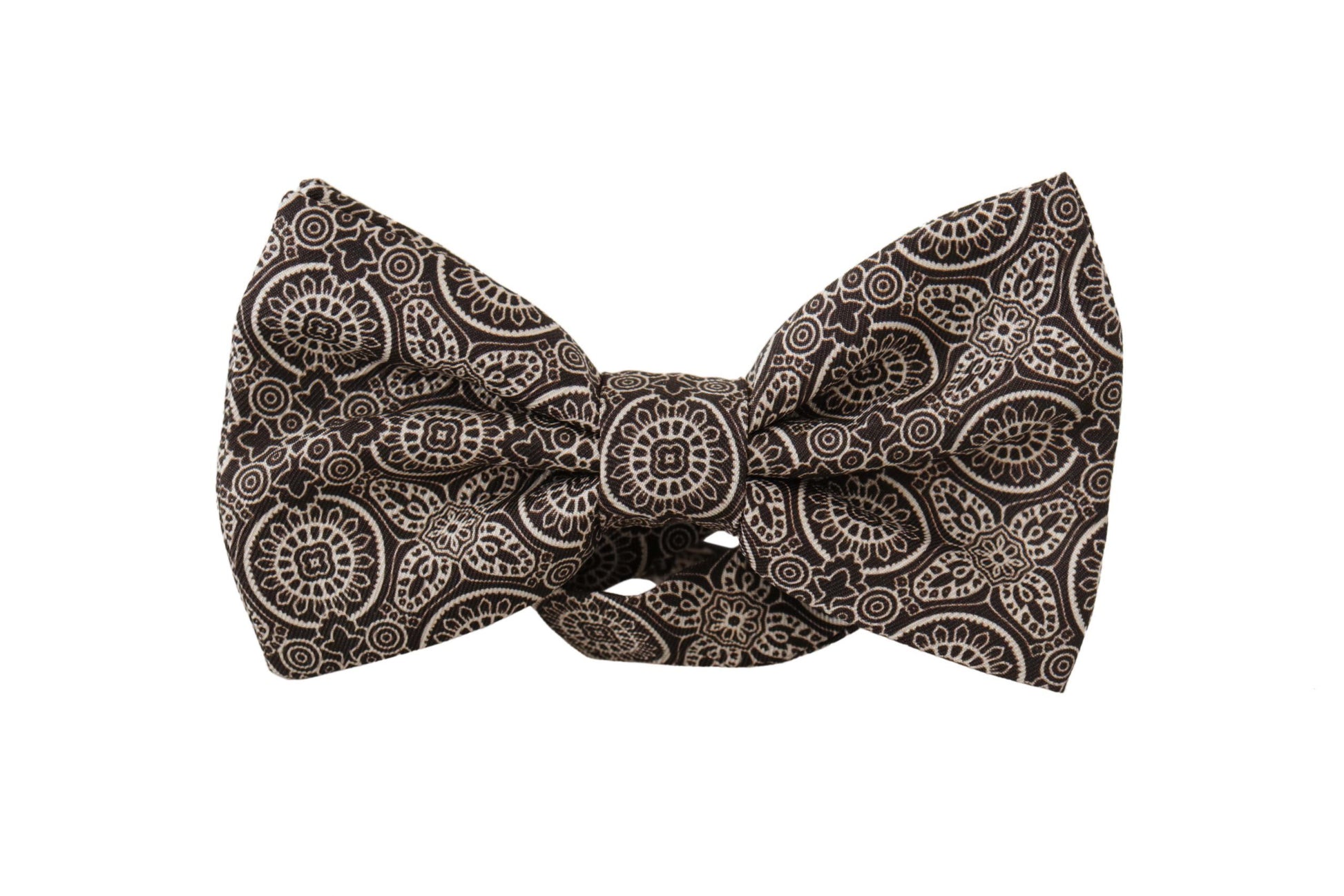 Dolce & Gabbana Black white 100% Silk Adjustable Neck Papillon Tie Dolce & Gabbana