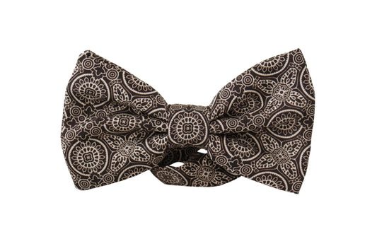 Dolce & Gabbana Black white 100% Silk Adjustable Neck Papillon Tie Dolce & Gabbana