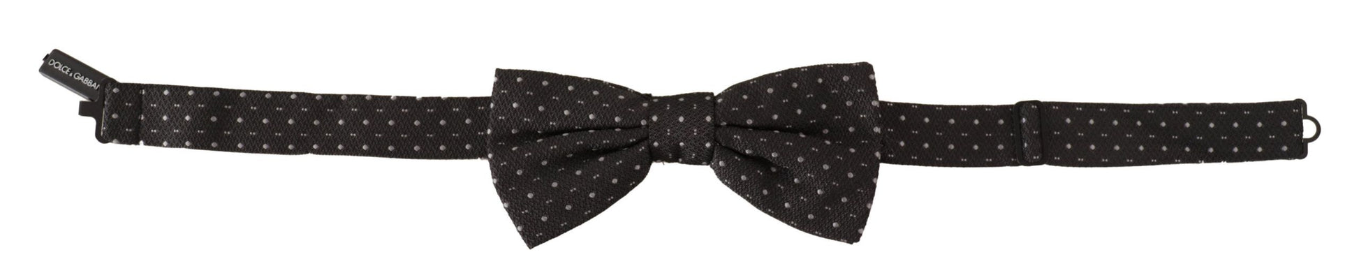 Dolce & Gabbana Gray Polka Dot 100% Silk Neck Papillon Tie Dolce & Gabbana