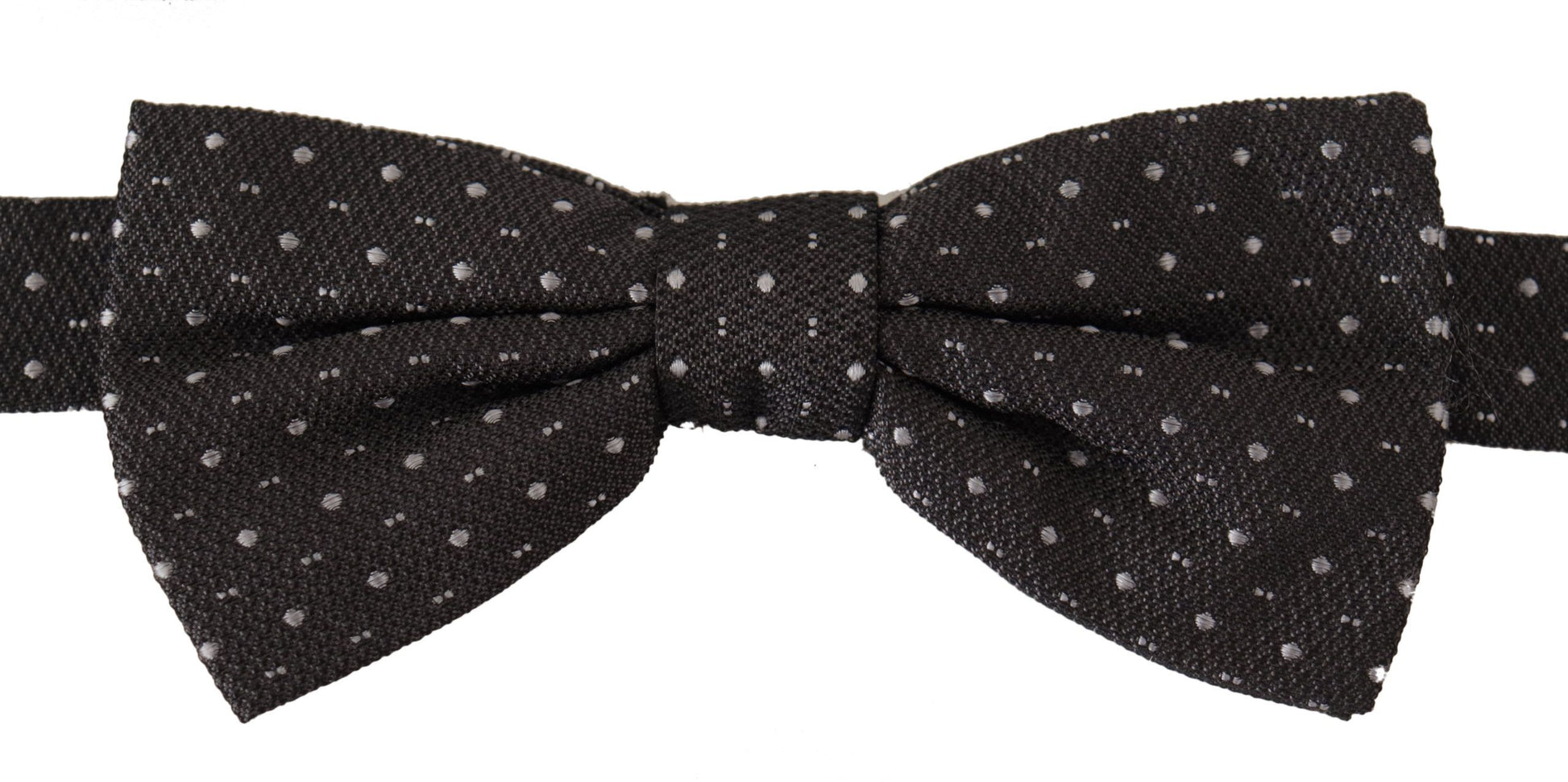Dolce & Gabbana Gray Polka Dot 100% Silk Neck Papillon Tie Dolce & Gabbana