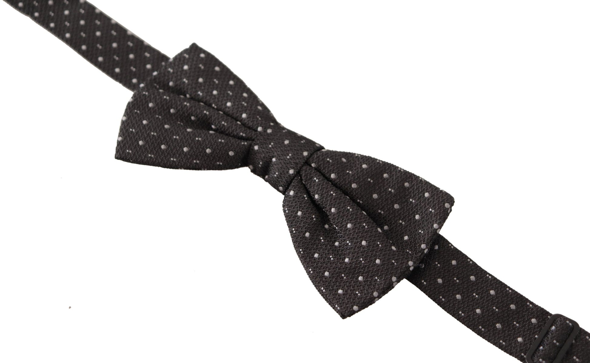 Dolce & Gabbana Gray Polka Dot 100% Silk Neck Papillon Tie Dolce & Gabbana