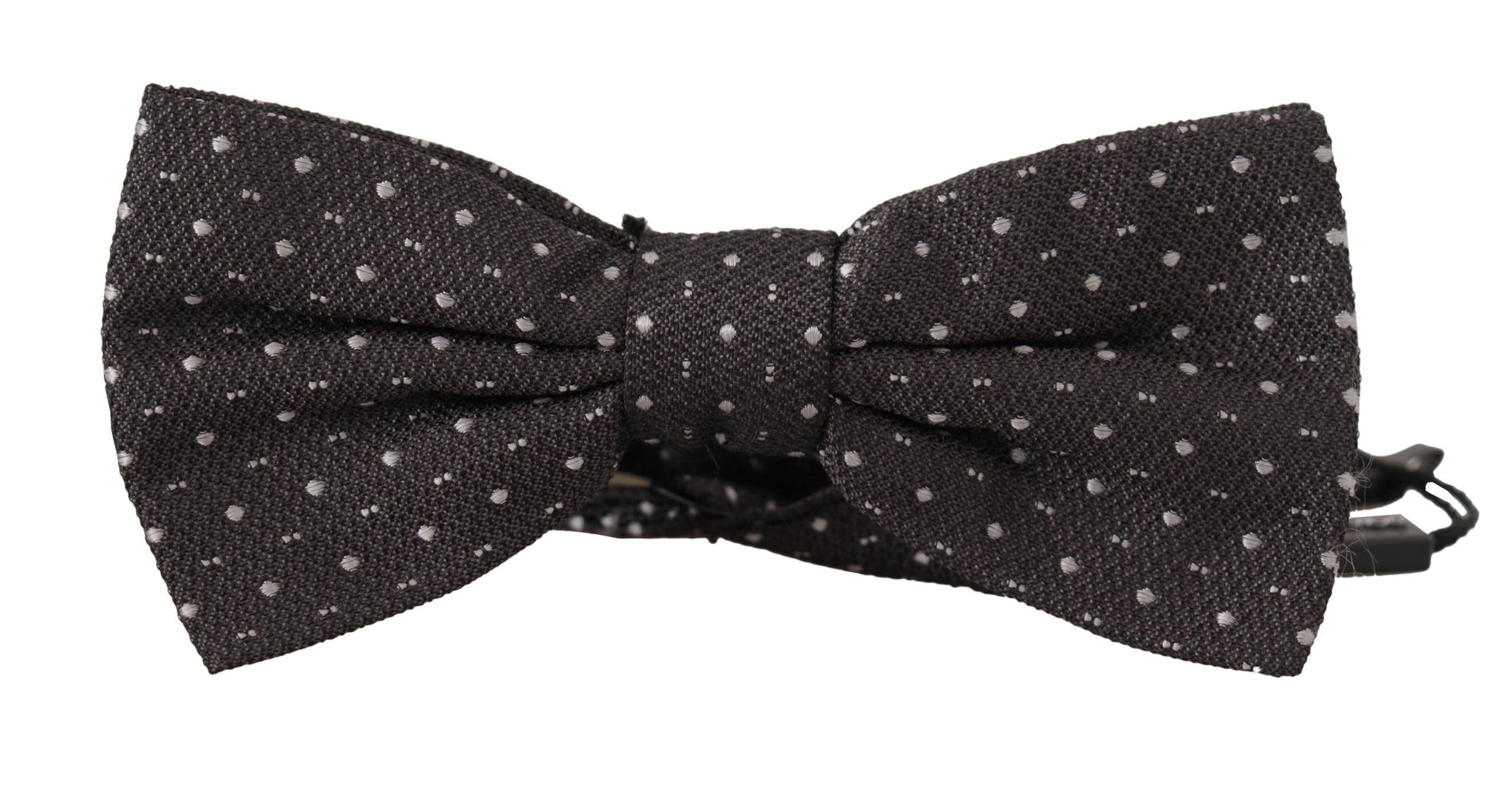Dolce & Gabbana Gray Polka Dot 100% Silk Neck Papillon Tie Dolce & Gabbana