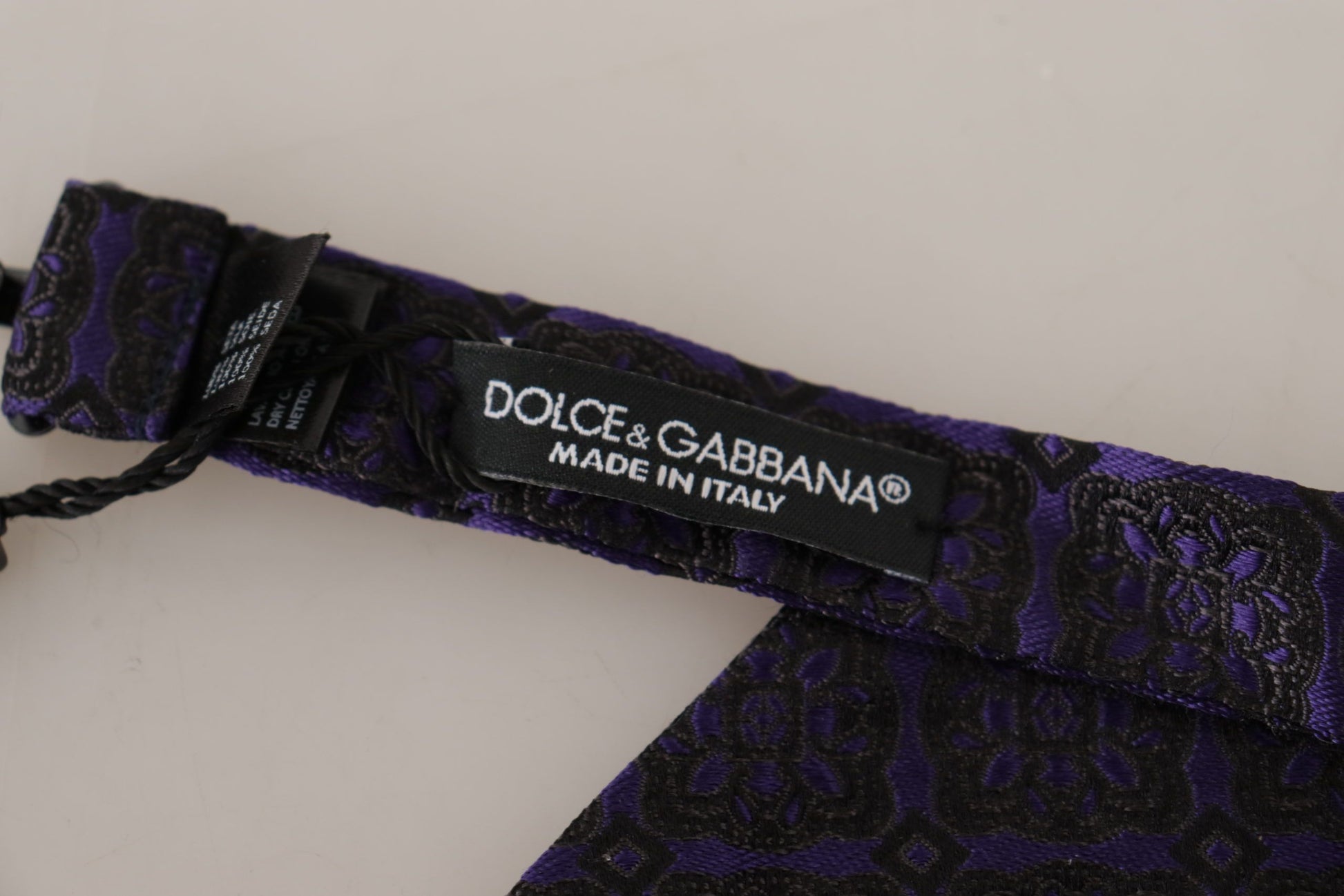 Dolce & Gabbana Blue Geometric Silk Adjustable Neck Papillon Tie Dolce & Gabbana