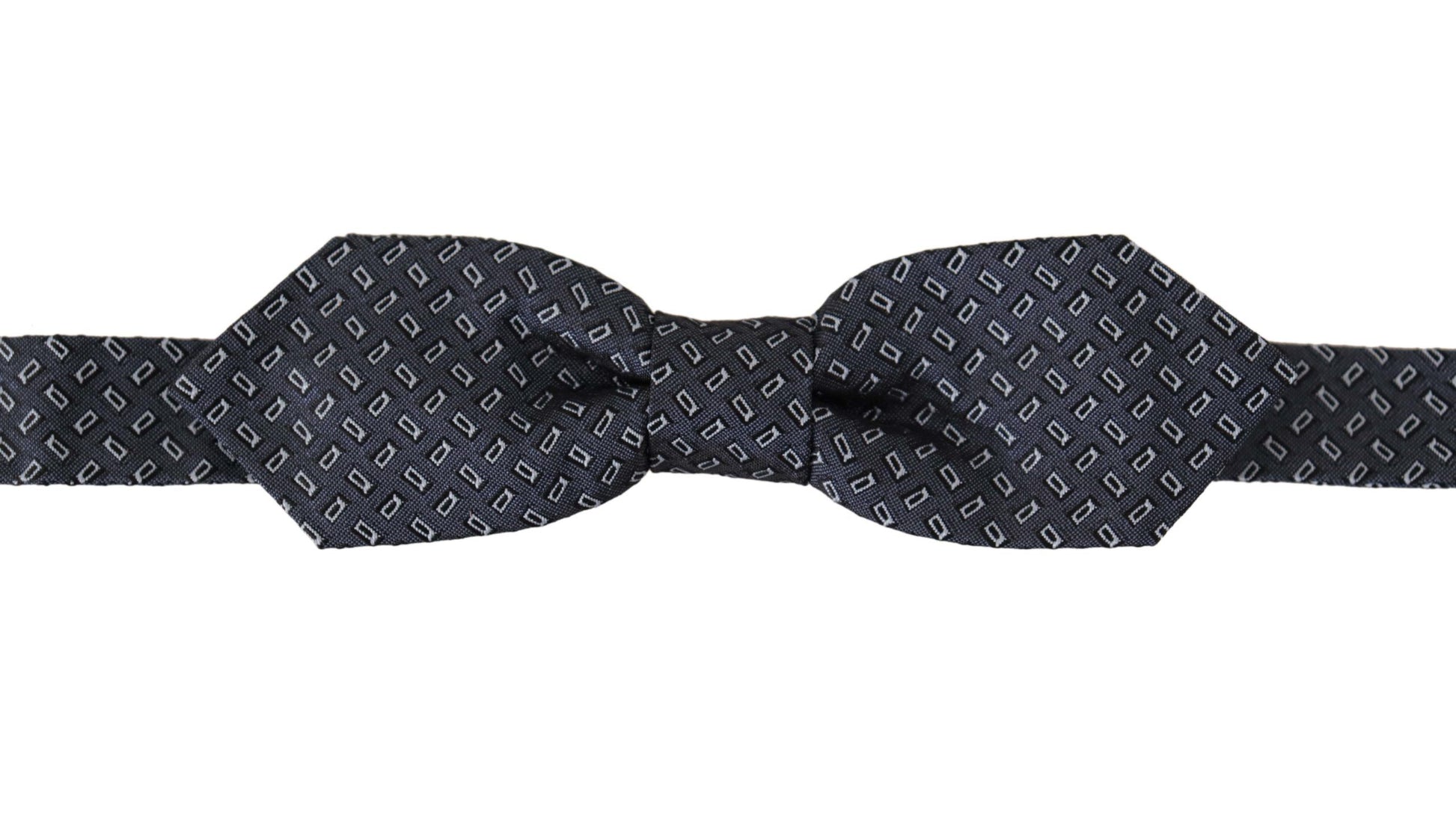 Dolce & Gabbana Blue Gray Polka Dot 100% Silk Neck Papillon Tie Dolce & Gabbana