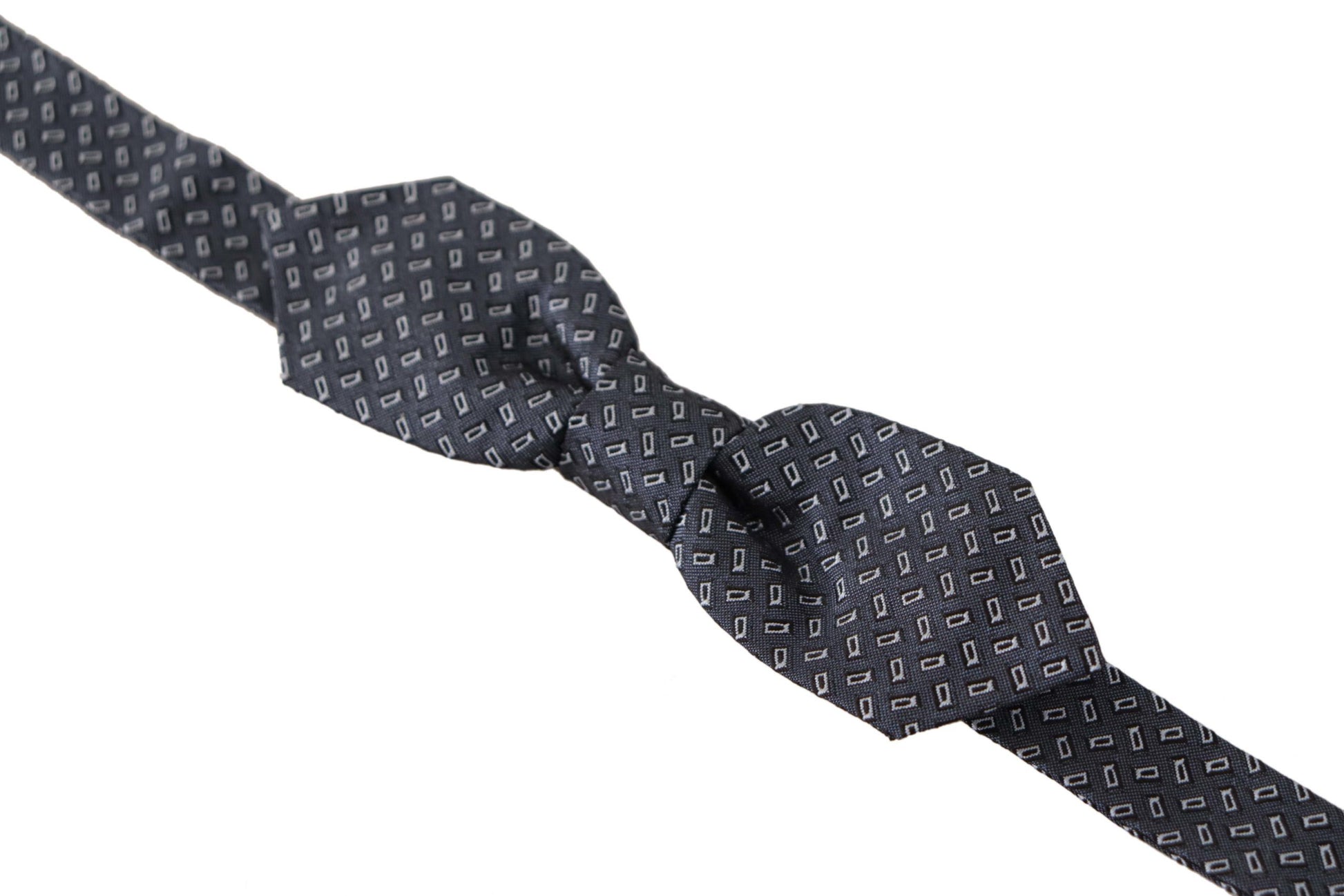 Dolce & Gabbana Blue Gray Polka Dot 100% Silk Neck Papillon Tie Dolce & Gabbana