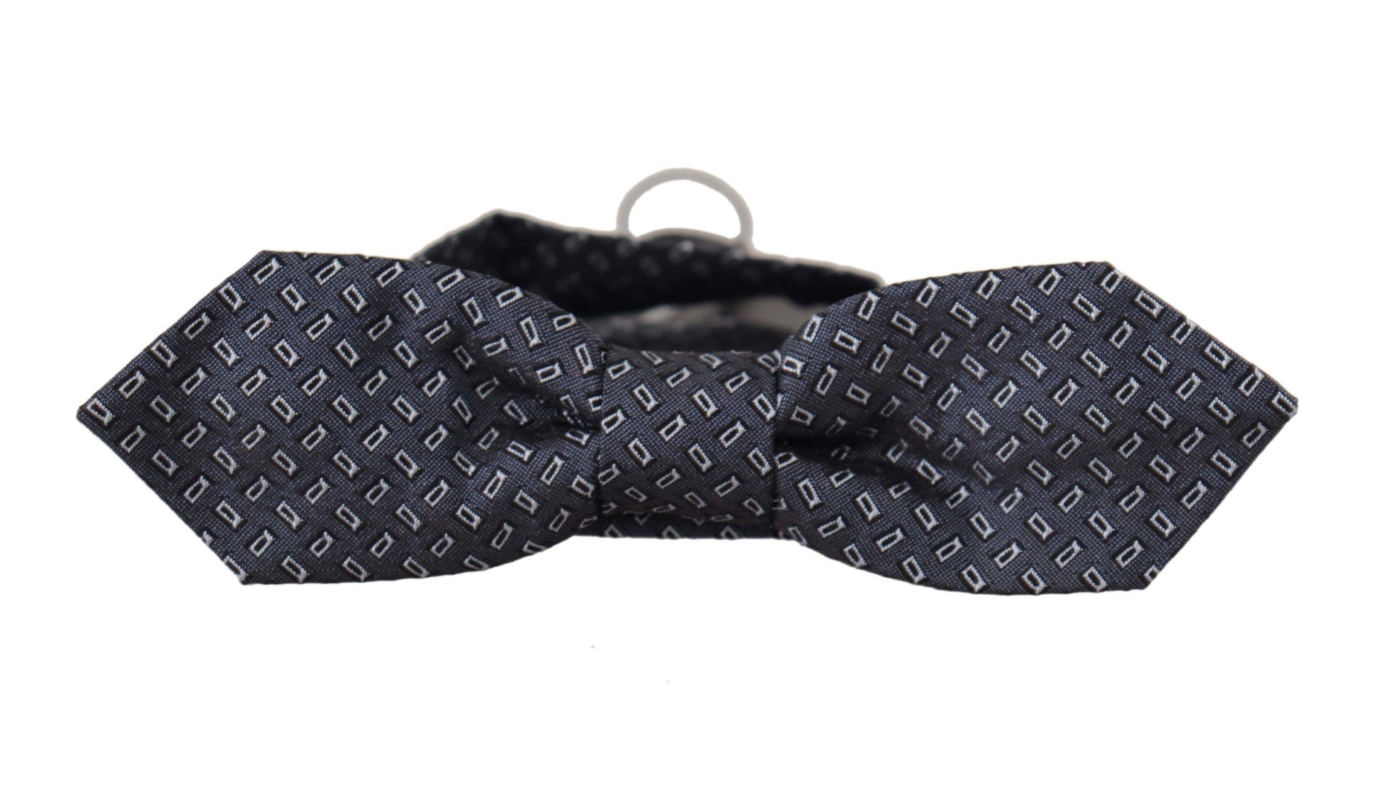 Dolce & Gabbana Blue Gray Polka Dot 100% Silk Neck Papillon Tie Dolce & Gabbana