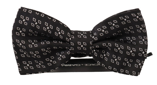 Dolce & Gabbana Black White Polka Dot 100% Silk Neck Papillon Tie Dolce & Gabbana