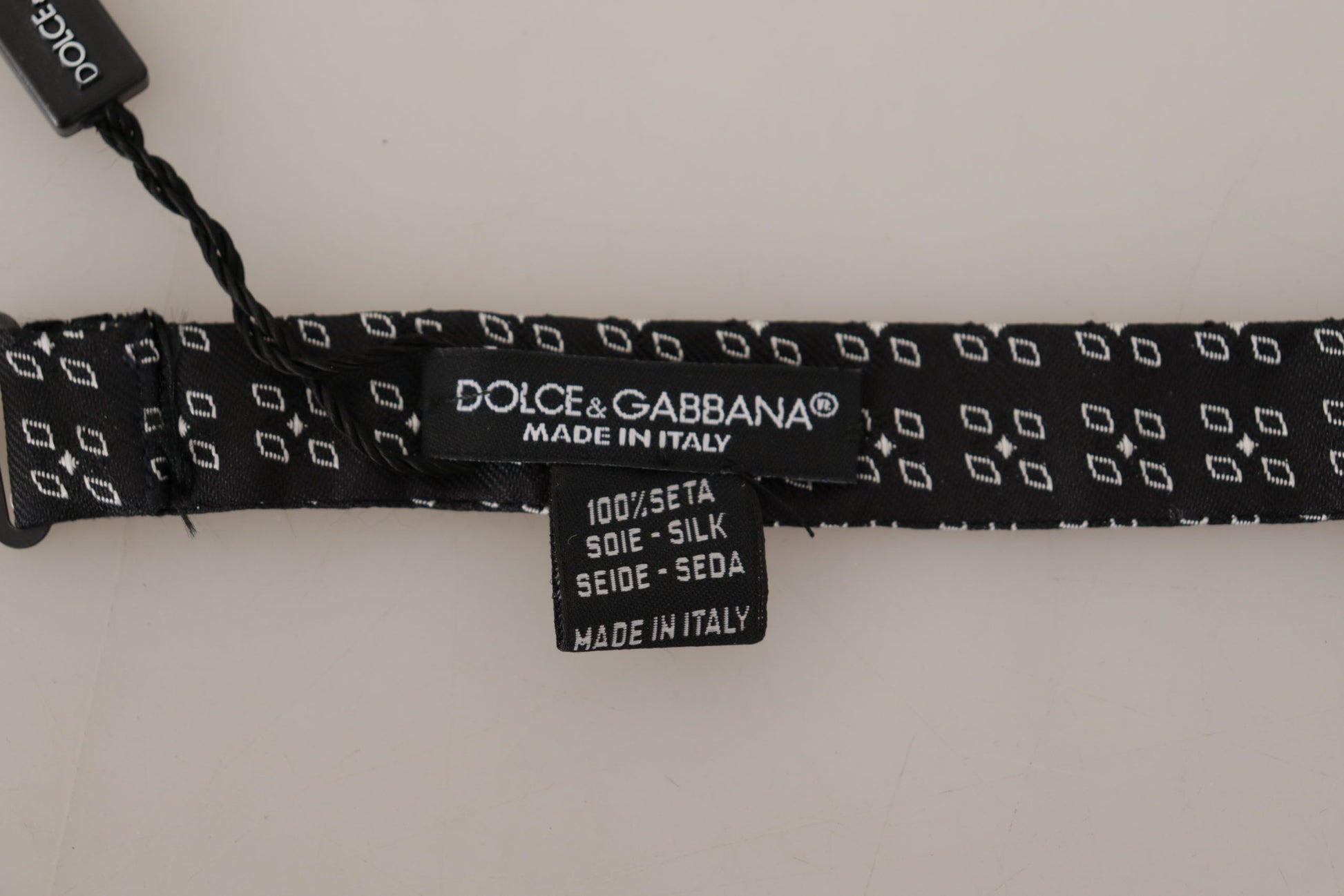 Dolce & Gabbana Black White Polka Dot 100% Silk Neck Papillon Tie Dolce & Gabbana