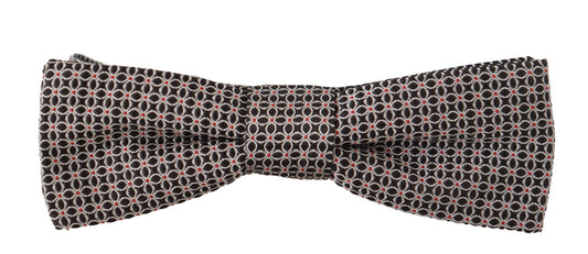 Dolce & Gabbana Black White Flower Pattern Silk Neck Papillon Tie Dolce & Gabbana