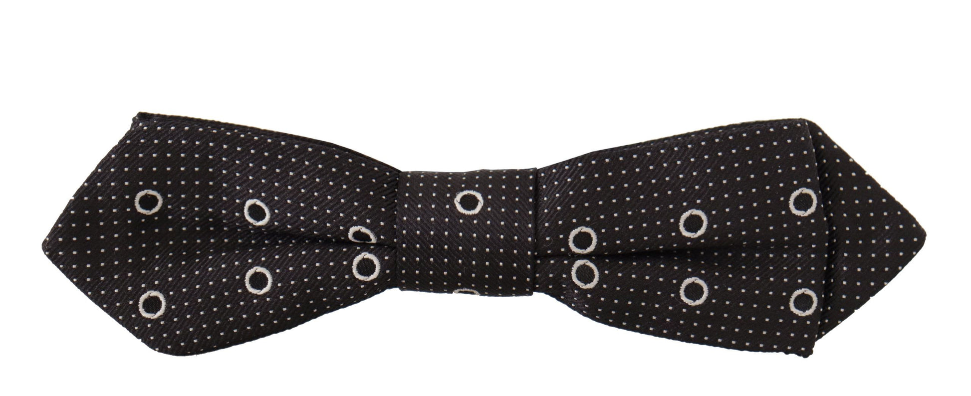 Dolce & Gabbana Black White Polka Dot 100% Silk Neck Papillon Tie Dolce & Gabbana