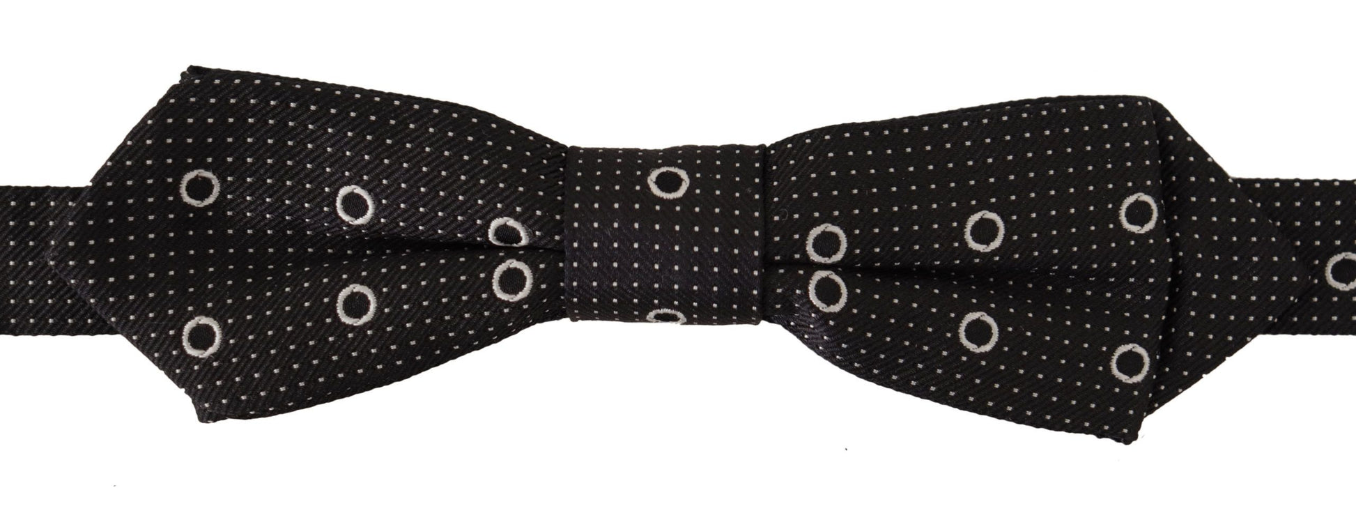 Dolce & Gabbana Black White Polka Dot 100% Silk Neck Papillon Tie Dolce & Gabbana