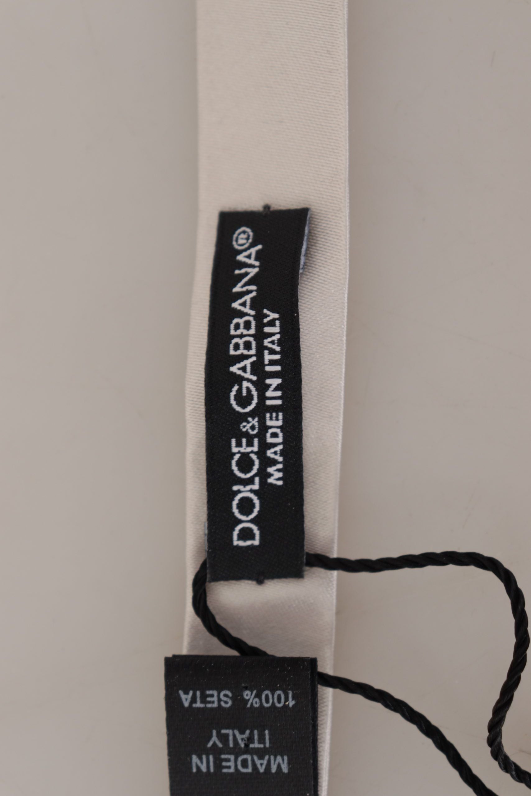 Dolce & Gabbana Gray 100% Silk Adjustable Neck Papillon Tie Dolce & Gabbana