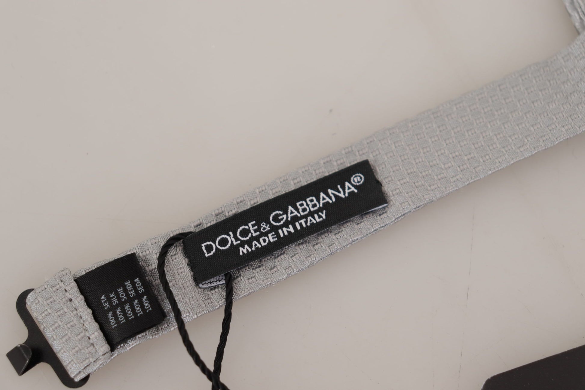 Dolce & Gabbana Gray 100% Silk Adjustable Neck Papillon Tie Dolce & Gabbana