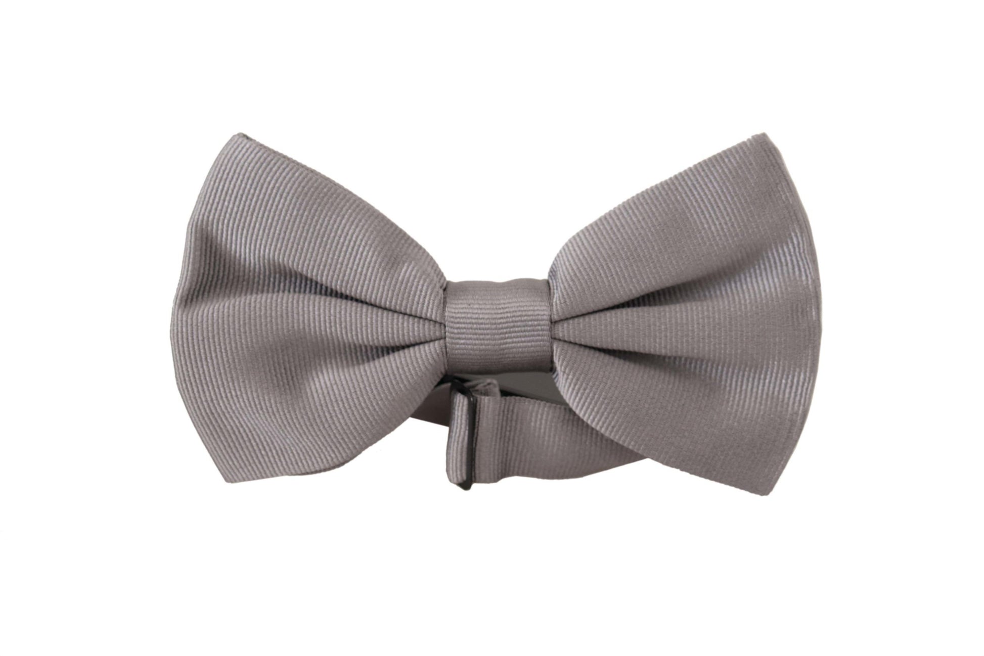 Dolce & Gabbana Gray 100% Silk Adjustable Neck Papillon Tie Dolce & Gabbana