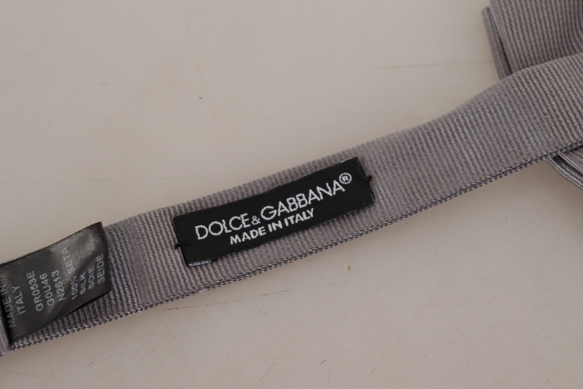 Dolce & Gabbana Gray 100% Silk Adjustable Neck Papillon Tie Dolce & Gabbana