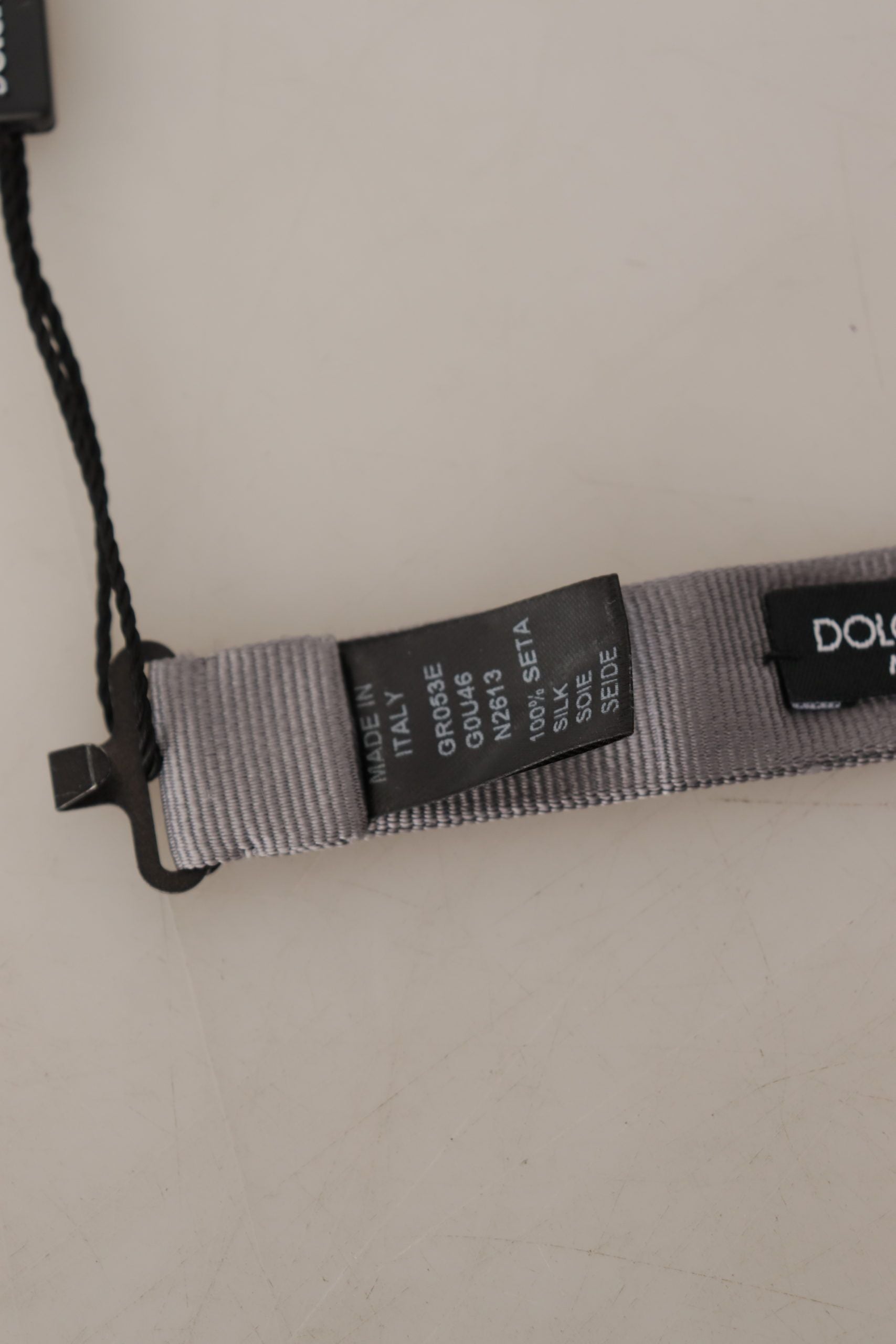 Dolce & Gabbana Gray 100% Silk Adjustable Neck Papillon Tie Dolce & Gabbana