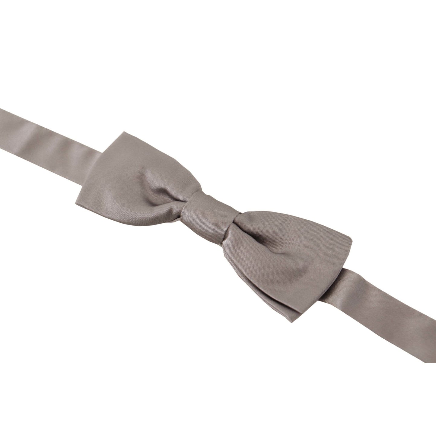 Dolce & Gabbana Silver 100% Silk Slim Adjustable Neck Papillon Tie