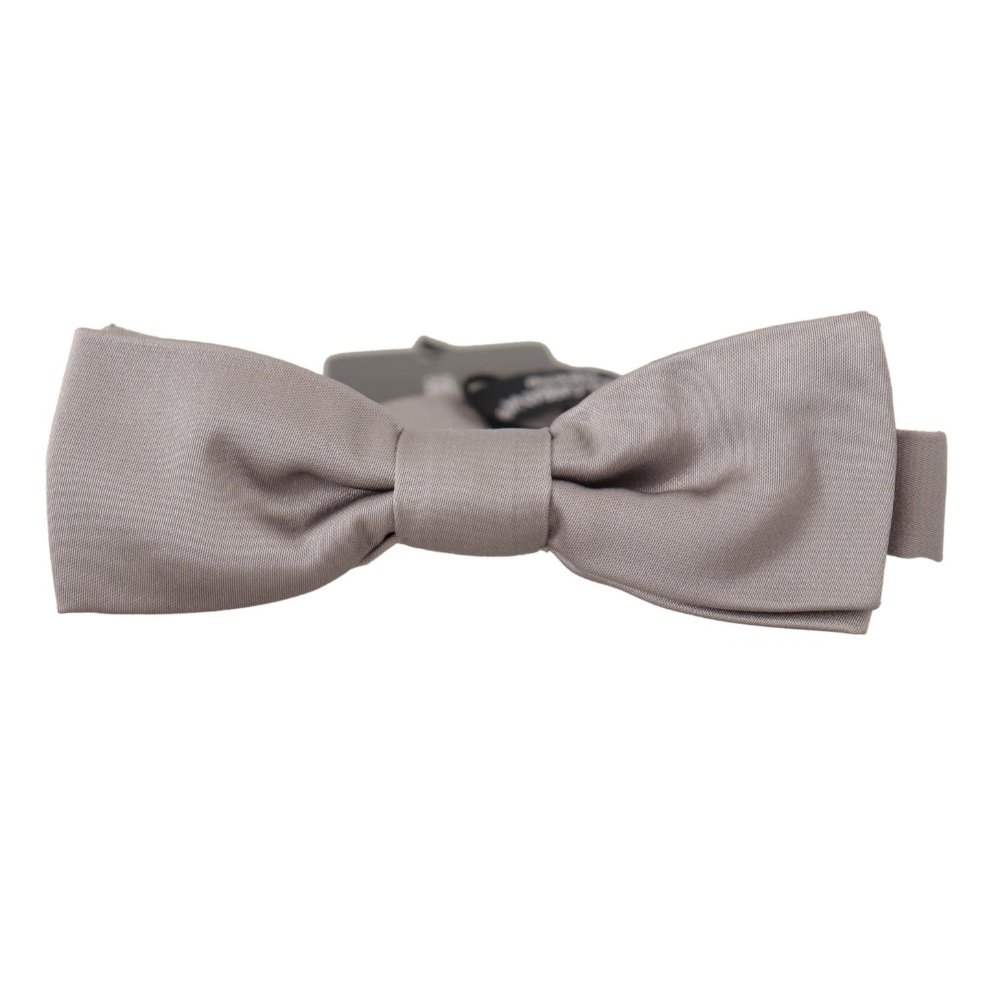 Dolce & Gabbana Silver 100% Silk Slim Adjustable Neck Papillon Tie