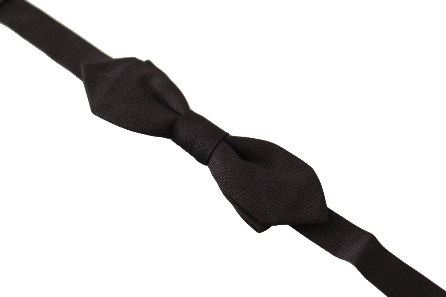 Dolce & Gabbana Black Solid 100% Silk Adjustable Neck Papillon Tie Dolce & Gabbana