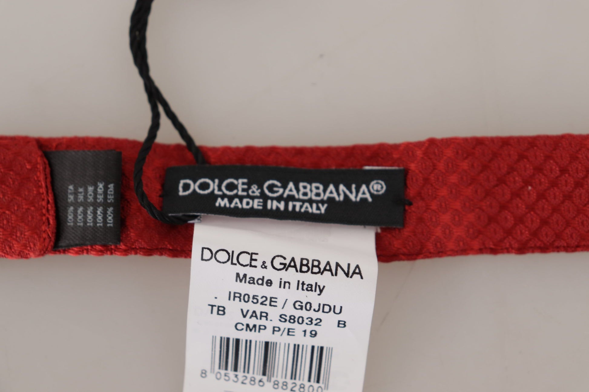 Dolce & Gabbana Red 100% Silk Adjustable Neck Papillon Tie Dolce & Gabbana