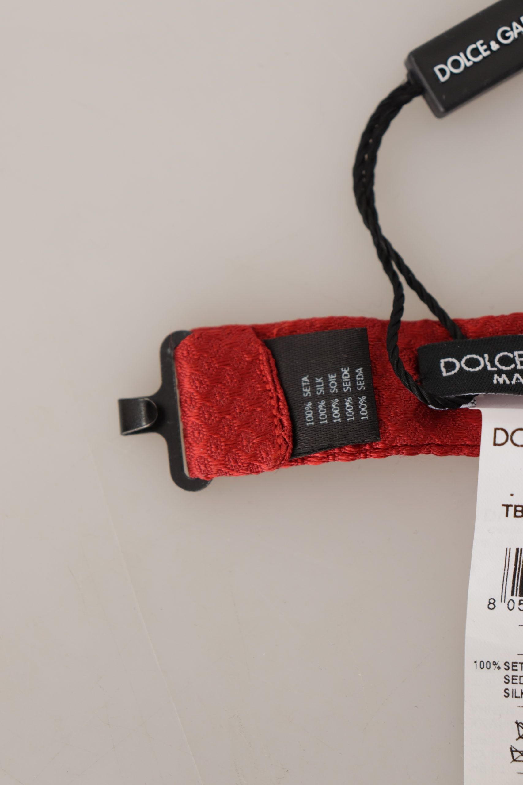 Dolce & Gabbana Red 100% Silk Adjustable Neck Papillon Tie Dolce & Gabbana