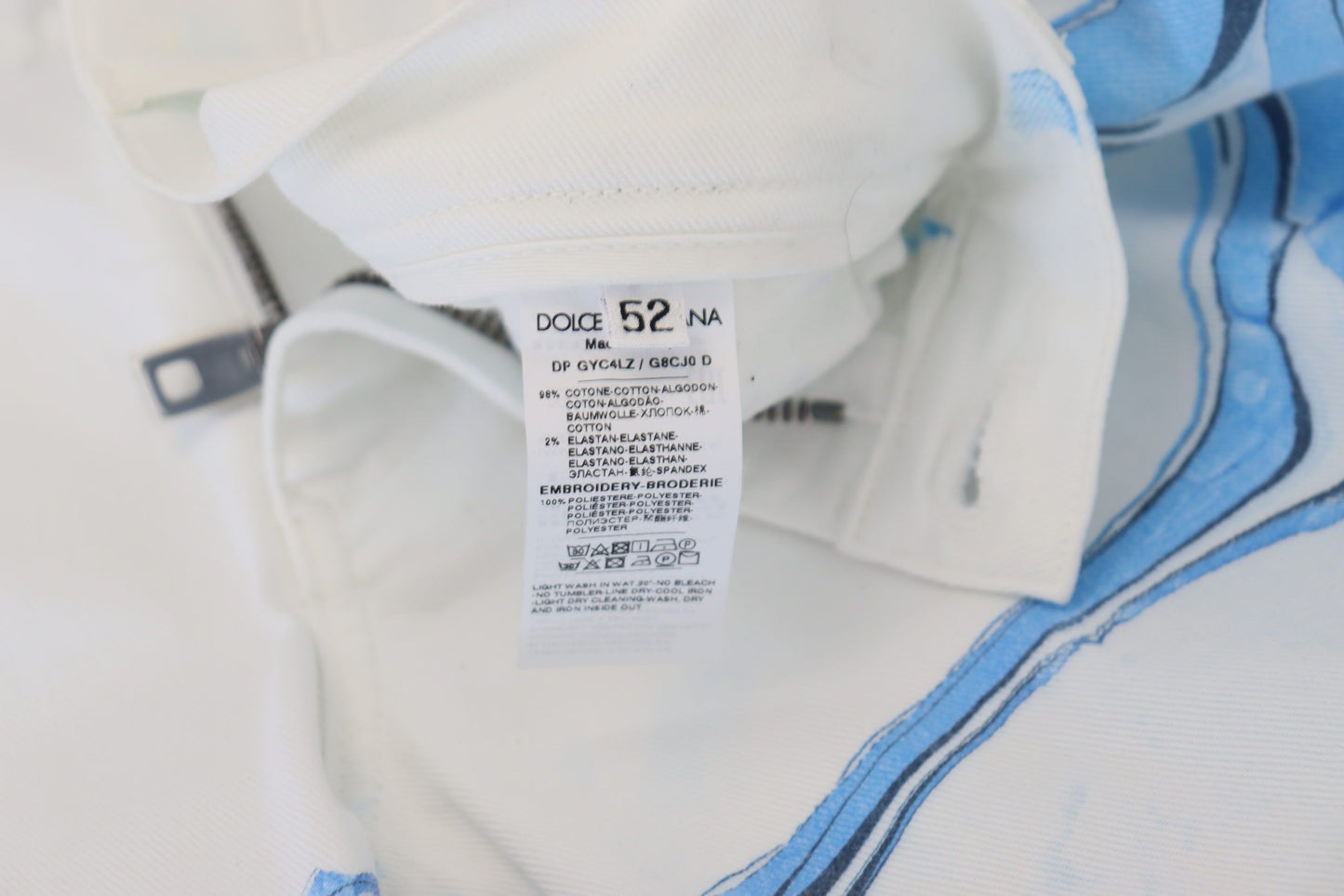 Dolce & Gabbana White Blue Denim Cotton Jeans Stretch Skinny Fit Pant Dolce & Gabbana