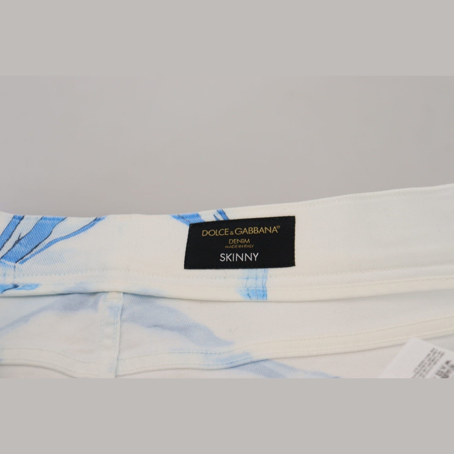 Dolce & Gabbana White Blue Denim Cotton Jeans Stretch Skinny Fit Pant