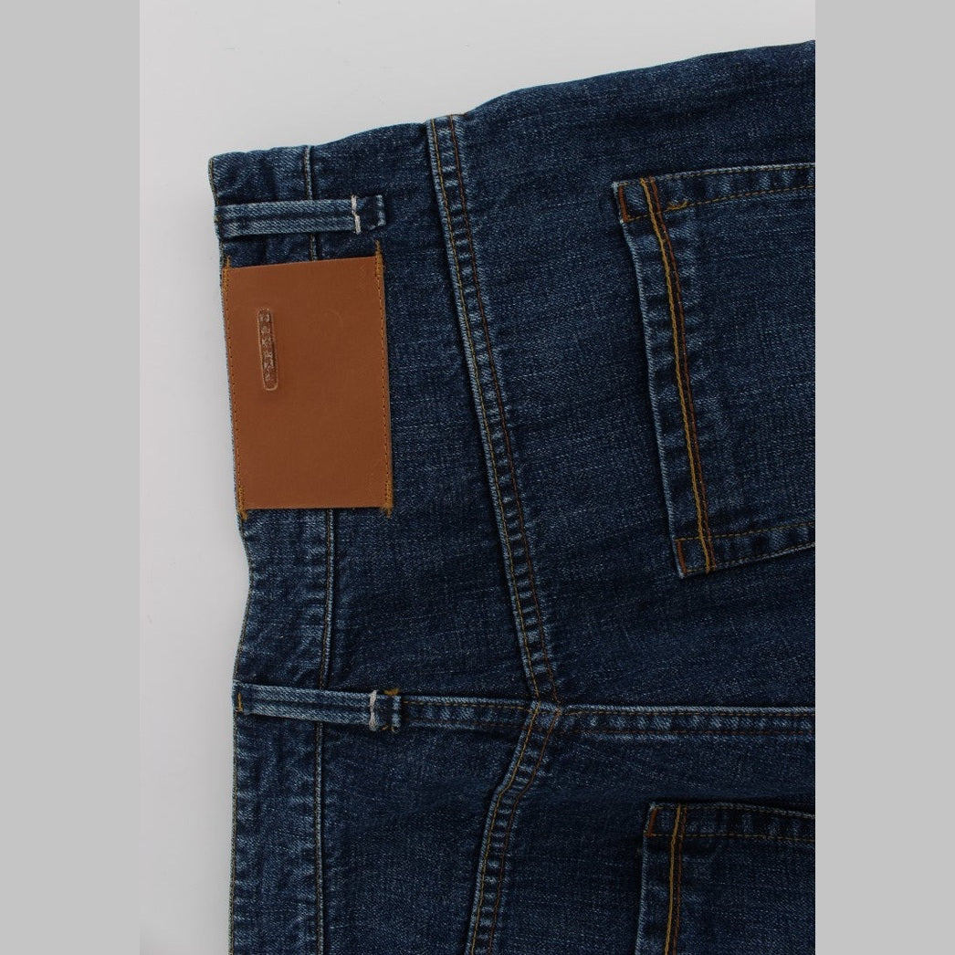 Acht Blue Wash Cotton Baggy Loose Fit Jeans