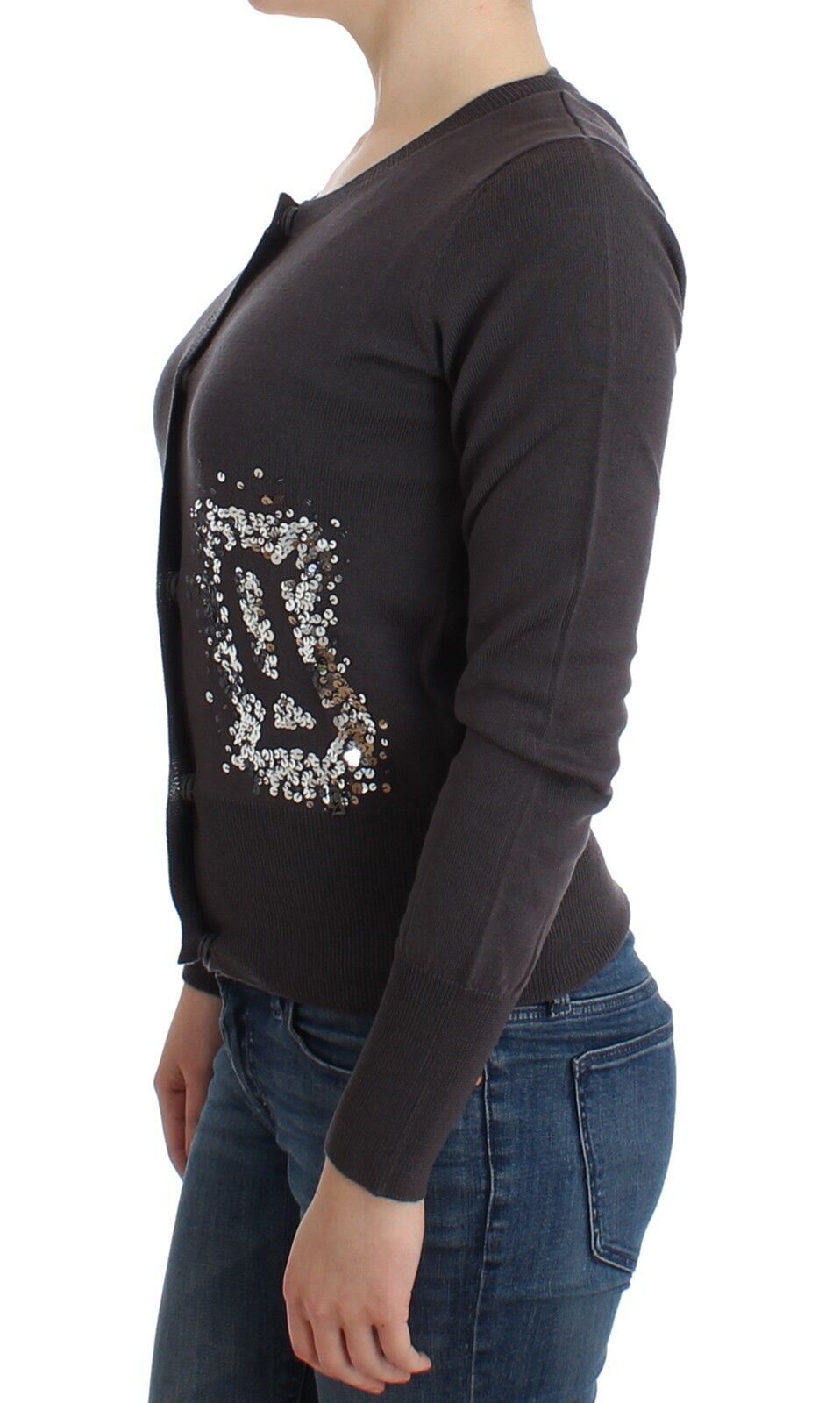John Galliano Purple Wool Sequined Cardigan Knit Sweater John Galliano