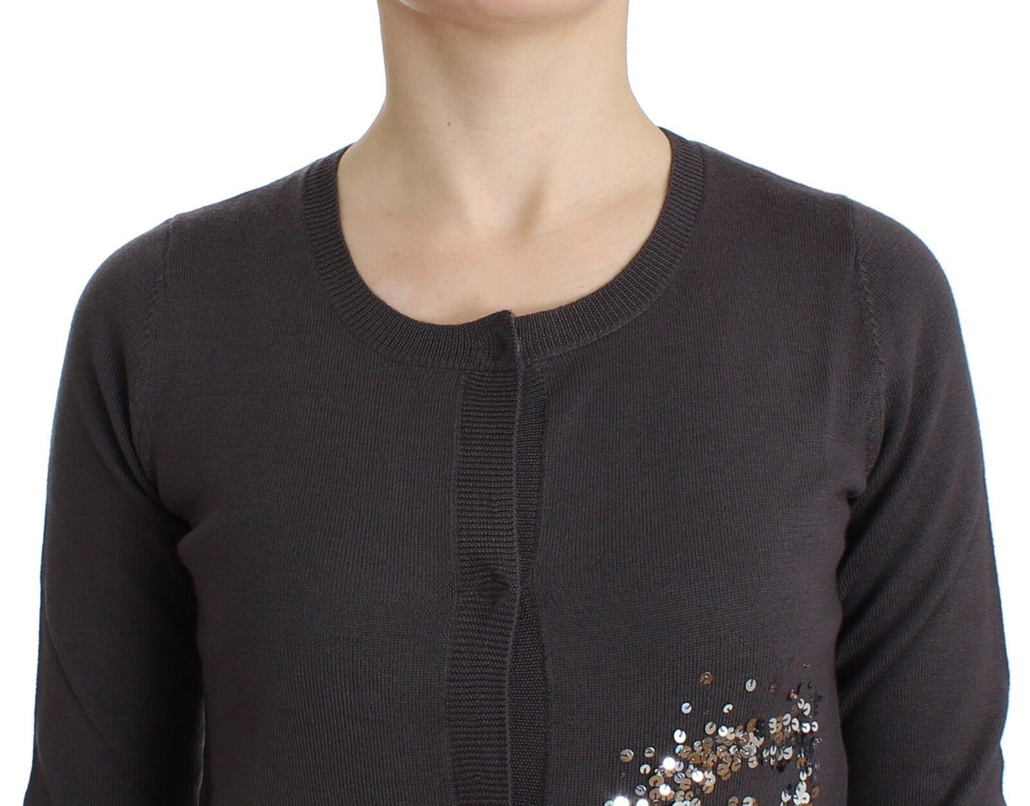 John Galliano Purple Wool Sequined Cardigan Knit Sweater John Galliano