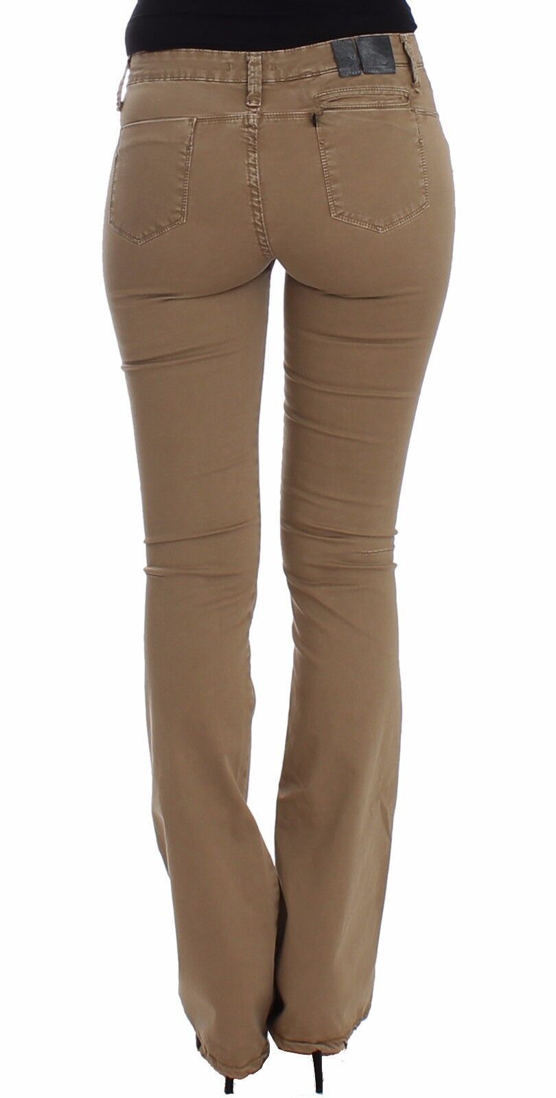 Costume National Beige Straight Leg Denim Pants Stretch Jeans Costume National